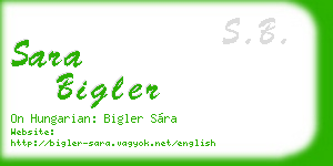 sara bigler business card